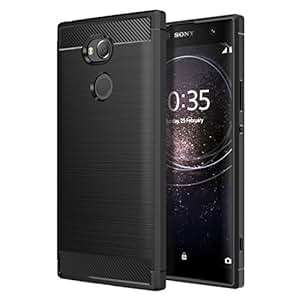 Sony Xperia XA2 Ultra Phone Case MoKo Soft Lightweight TPU Bumper Cover Carbon Fiber Design Anti-Scr