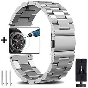 OTOPO Compatible Galaxy Watch 46mm Strap & Gear S3 Straps 22mm Quick Release Stainless Steel Strap R
