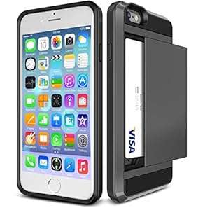 iPhone 6S Case, iPhone 6 Case, Gadgets Hut UK [Card Slide][Gunmetal] - [Card Slot][Drop Protection