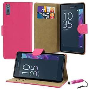 Sony Xperia XZ Case Premium Quality Slim Leather Book Wallet Cover Comes with Screen Protector & St
