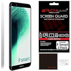 TECHGEAR Pack of 3 Screen Protectors Huawei P Smart CLEAR LCD Screen Protector Guard Covers Comp