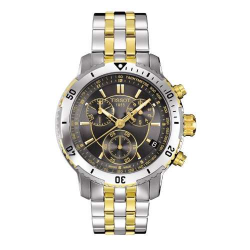 Tissot Men's T0674172205100 PRS 200 Grey Chronograph Dial Two Tone Watch