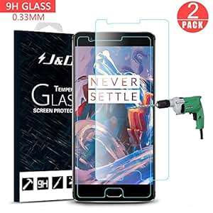 OnePlus 3 Screen Protector OnePlus 3T Screen Protector J&D Glass Screen Protector Tempered (2 Packs)