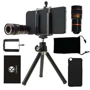 CamKix Camera Lens Kit for iPhone 6 / 6S - including 8X Telephoto Lens / Tripod / Phone Holder / Ha