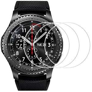 Screen Protector for Samsung Gear S3 Frontier and Classic AFUNTA 3 Pack Tempered Glass Film Anti-Scr