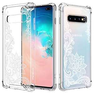 MoKo Compatible Galaxy S10 Plus Case Crystal Clear Case Reinforced Corners TPU (5-Crystal Lace)