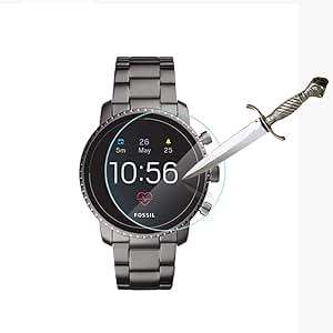 Mwoot 4 Pieces Tempered Glass Screen Protector Compatible Fossil Q Explorist HR Gen 4 9H Anti-