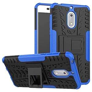 SMTR Nokia 6 Case Built-in Kickstand Hybrid Armor Case Detachable 2 in 1 Shockproof Tough Rugged Du