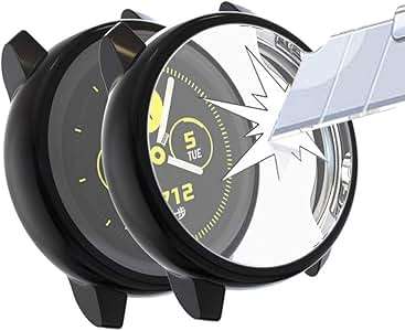 Miimall Screen Protector Case Galaxy Watch Active All-Around P (Galaxy Watch Active Case Black)