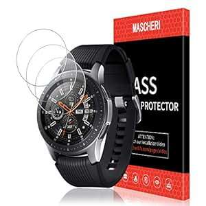MASCHERI Samsung Galaxy Watch 46mm Screen Protector 3 Pack SmartWatch Tempered Glass Clear With