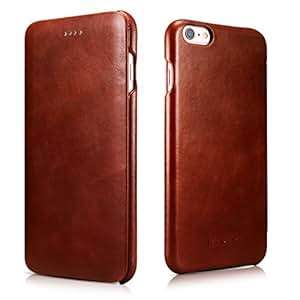iPhone 6 Plus leather case, Icarer Premium iPhone 6s Plus Genuine Leather Wallet Case Curve Edge Fl