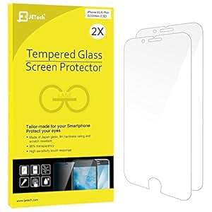 iPhone 6s Plus 6 Plus Screen Protector JETech 2-Pack 3D Touch Compatible Premium Tempered (HD Clear)