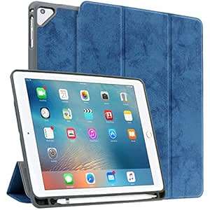 Utryit iPad 9.7 Case Smart Cover Pencil Holder Apple iPad Pro 9.7/6th Generati (Dark blue)