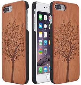 XIKEZAN iPhone 7 Plus Case Unique Natural Handmade Non Slip Wooden Cover Cases Tree