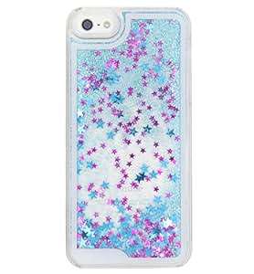 UKANG iPhone 5 5s Glitter Liquid Case,Dual Layer Design Bling Heart Shape Dynamic Flowing Quicksand