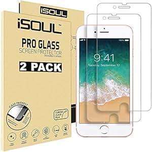 iSOUL 2 Pack Screen Protector Apple iPhone 6/6S Tempered Glass Film 9h HD 0.26mm Premium Shatter