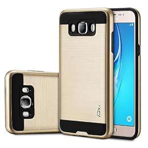 tinxi Samsung Galaxy J7 2016(SM-J710) case cover imitation metal hard PC back cover silicone sof