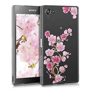 kwmobile Crystal TPU Silicone Case for Sony Xperia Z5 Compact in Design cherry blossom branch dark