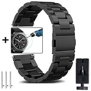 OTOPO Compatible Samsung Galaxy Watch 46mm Strap & Gear S3 Straps 22mm Solid Stainless Steel Watch S