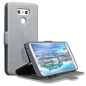 LG G6 Case Terrapin LG G6 Leather Case Wallet Flip Cover Ultra Slim Fit Viewing Stand Card