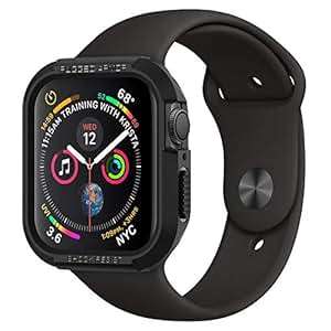 Spigen Rugged Armor Designed Apple Watch Case 44mm Series 5/Series 4 Bla (44mm)(44mm Black)