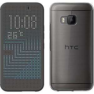 HTC Ice Premium Dot View Window Protective Case Cover with Auto On/Off Function for HTC One M9 - Gr