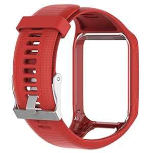 gszfsm001 Silicone Replacement Wrist BStrap TomTom Runner 2 3 Spark 3 GPS Watch Red (Red)