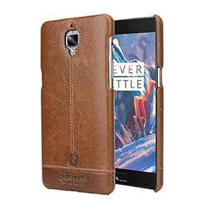 OnePlus 3 Case, Pierre Cardin Ultra Slim Premium Genuine Leather Hard Case Back Cover for OnePlus 3
