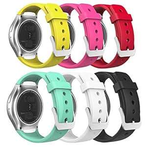 MoKo Gear S2 Watch Band 6-PACK Soft Silicone Replacement Sport Band for Samsung Gear S2 S2 SM-R720/S