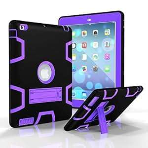 FUQUN iPad mini 1/2/3 case Hybrid Series Shockproof Drop Protection Heavy D (iPad mini 1/2/3)(Black)