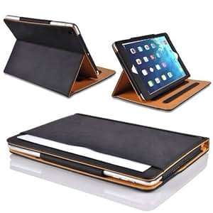 MOFRED Black & Tan Apple iPad 2/iPad 3/iPad 4 (All Previous Generation iPads) Leather Case-MOF