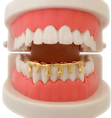 Custom Hip Hop 14K Gold GP Teeth Bottom Lower Drip Dripping Grillz w/ Mold Kit