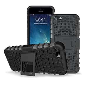MobilePro Apple iPhone 5/5S/SE Case Black Heavy Duty Shockproof Defender Cover Includes A Clea