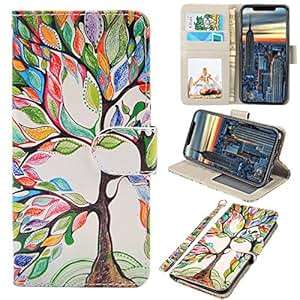 iPhone X Case MagicSky iPhone X Wallet Case Premium PU Leather Wristlet Flip Case Cover with Card Sl