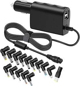90 Watt DC Universal Laptop Car Charger Inverter Computer Asus Acer Dell HP Lenovo Sony Sumsung