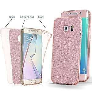 Slim Glitter Sparkly Front and Back Ultra Slim Transparent Shockproof 360d Protective Full Body TPU