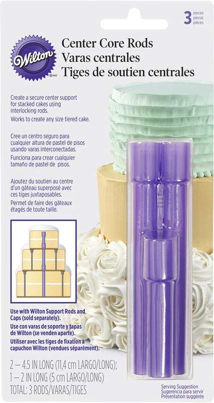 Wilton 3 Pcs Plastic Center Column Rods Cake Construction Baking Decorating Tool