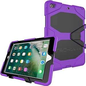 TECHGEAR G-SHOCK Case iPad 9.7 2018/2017 Tough Rugged (iPad 9.7in (5th/6th Generation))(PURPLE)