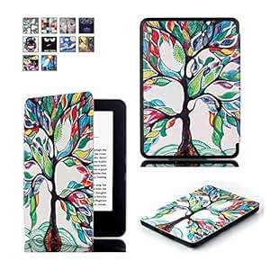 New Kindle 8th Gen Case CoverSlim Fit Full Body Skin Premium Vegan Leather Cover for Kindle