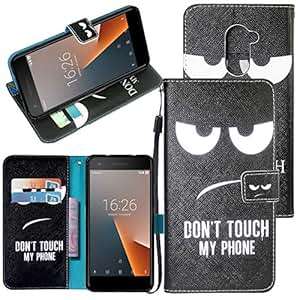 Dooki Smart V8 PU Leather Flip Stand Wallet Cover Case for Vodafone Smart V8 with Credit Card Slo