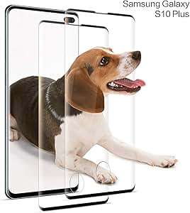 DOSNTO Galaxy S10 Plus Screen Protector 2 Pack Tempered Glass Screen Prot (Samsung Galaxy S10 Plus)