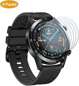 AILRINNI Screen Protector Huawei Watch GT 2 46mm 4 Packs HD Full Cover Glass Tempered Screen Pr