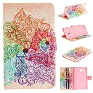 Skytar Galaxy Tab A6 7 Case Cover for Samsung Tab A SM-T285N PU Leather Wallet (Colorful flowers)