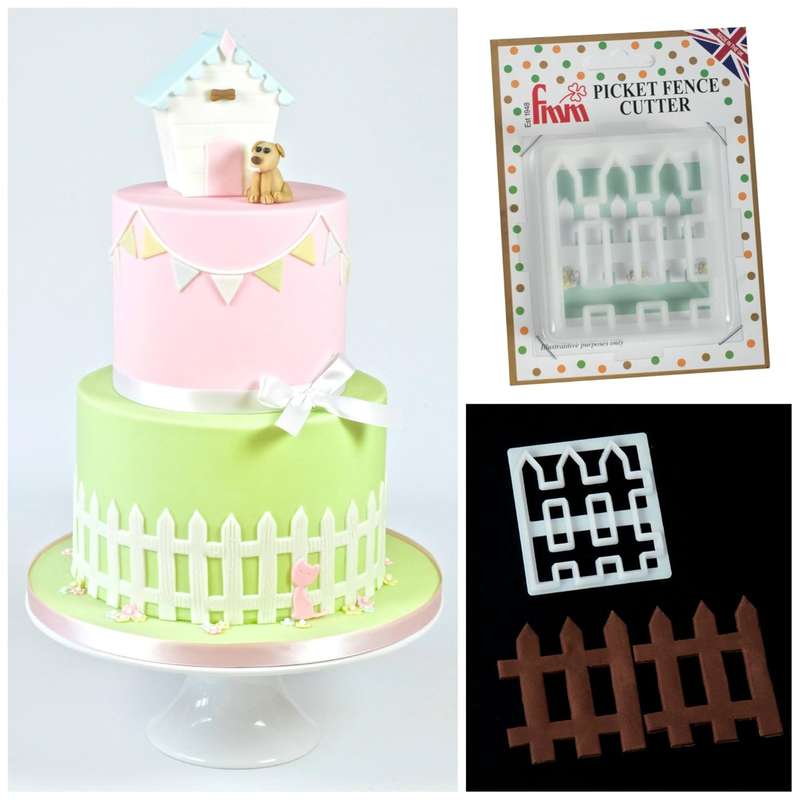 FMM Cutter Picket Fence Cake Icing Fondant Cutting Tool House Garden Decoration