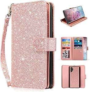 Newseego Wallet Case Compatible Samsung Galaxy Note 10 Pro/Plus/5G Leather Case 2 (Rose gold)