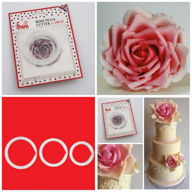 FMM Cutter Large Rose Petal Fondant Flower Shape Stencil Cutting Tool Floral