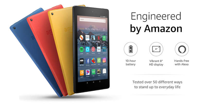 Amazon Kindle Fire HD 8" Tablet Bundle - includes case/cover and screen protector