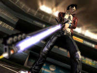 Travis Touchdown and his Beam Katana sword in No More Heroes: Heroes' Paradise
