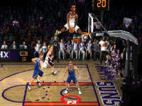 Amare Stoudemire spending some time above the rim in NBA JAM