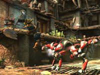 Jak taking a swing at multiple enemies in PlayStation Move Heroes